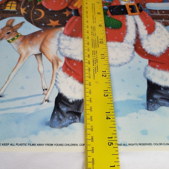 Five (5) BRAND NEW Vtg Sheets Christmas Holiday STATIC CLING Window Decorations - Picture 10 of 11